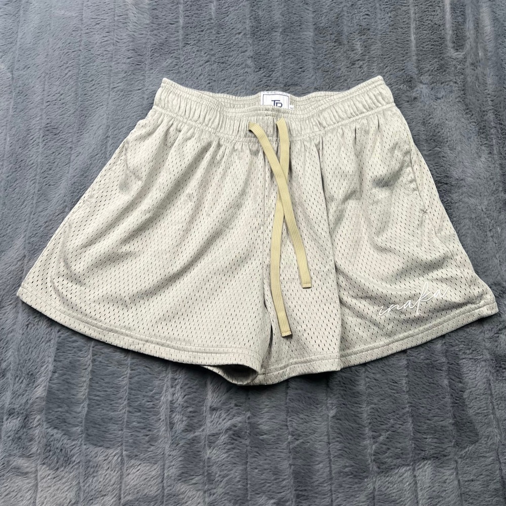 Inaka Power Mens Mesh Shorts Light Gray Heather Athletic Gym Training Size M